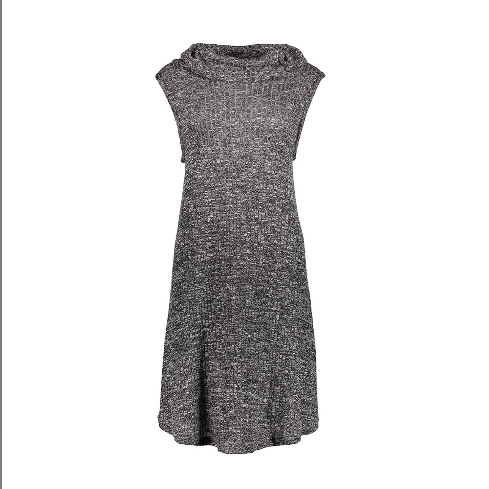 jon & anna - Black Ribbed Cowl Neck Hacci Dress - Women NWOT
